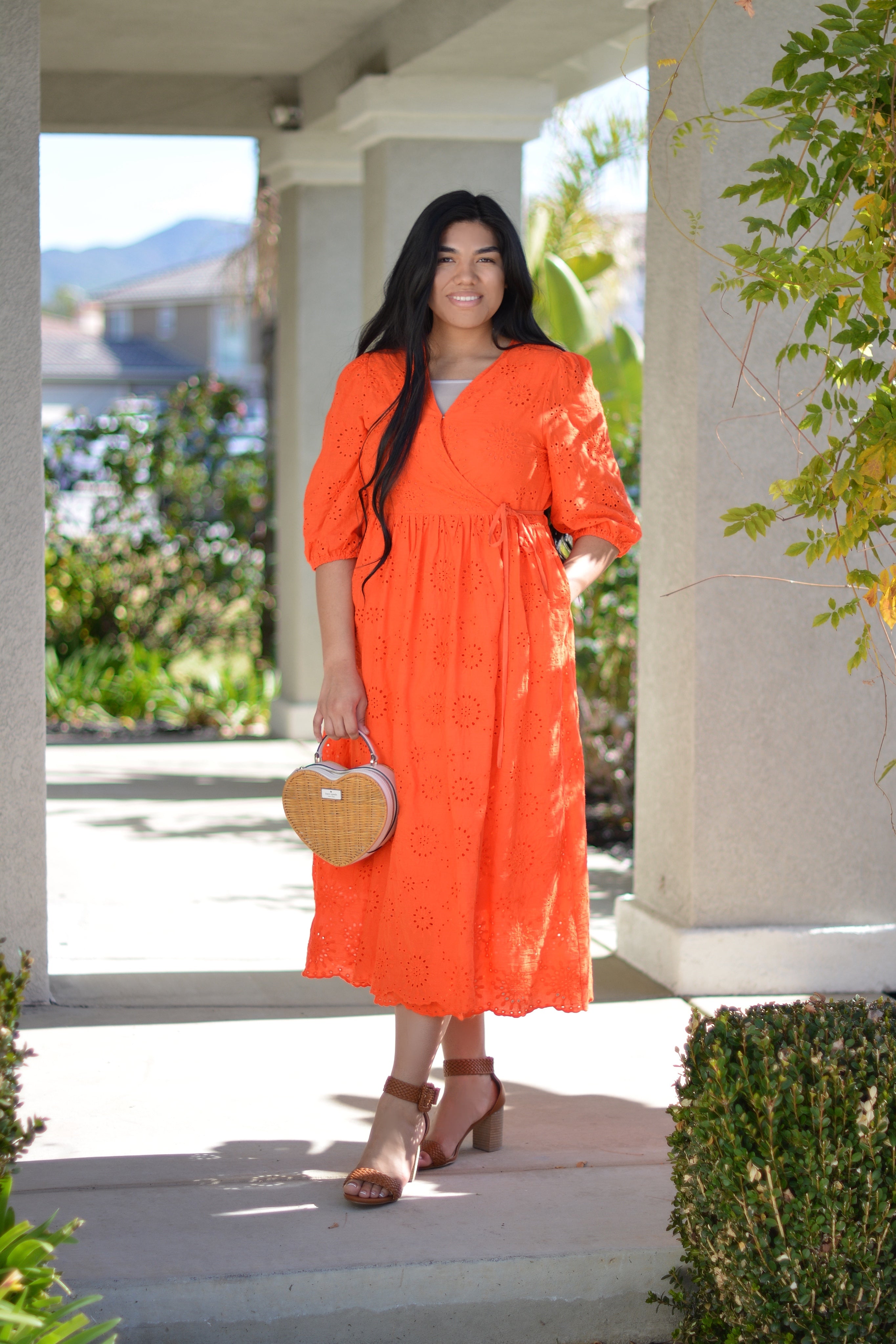 Althea Orange Eyelet Dress – Skirt Society