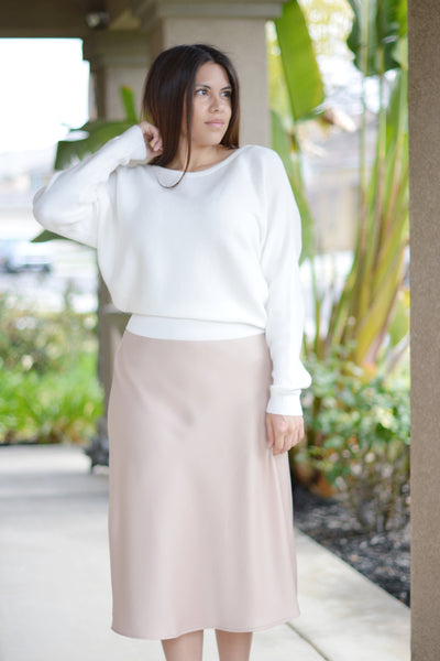 Cassidy Taupe A-Line Skirt