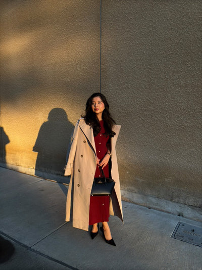 Cynthia Burgundy Knit Dress