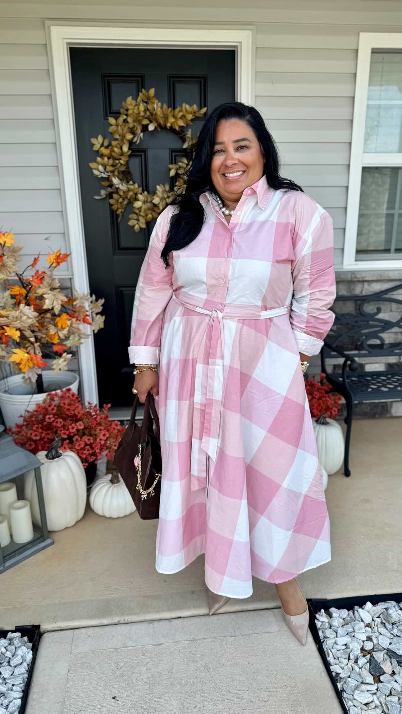 Avignon Pink Plaid 100% Cotton Dress