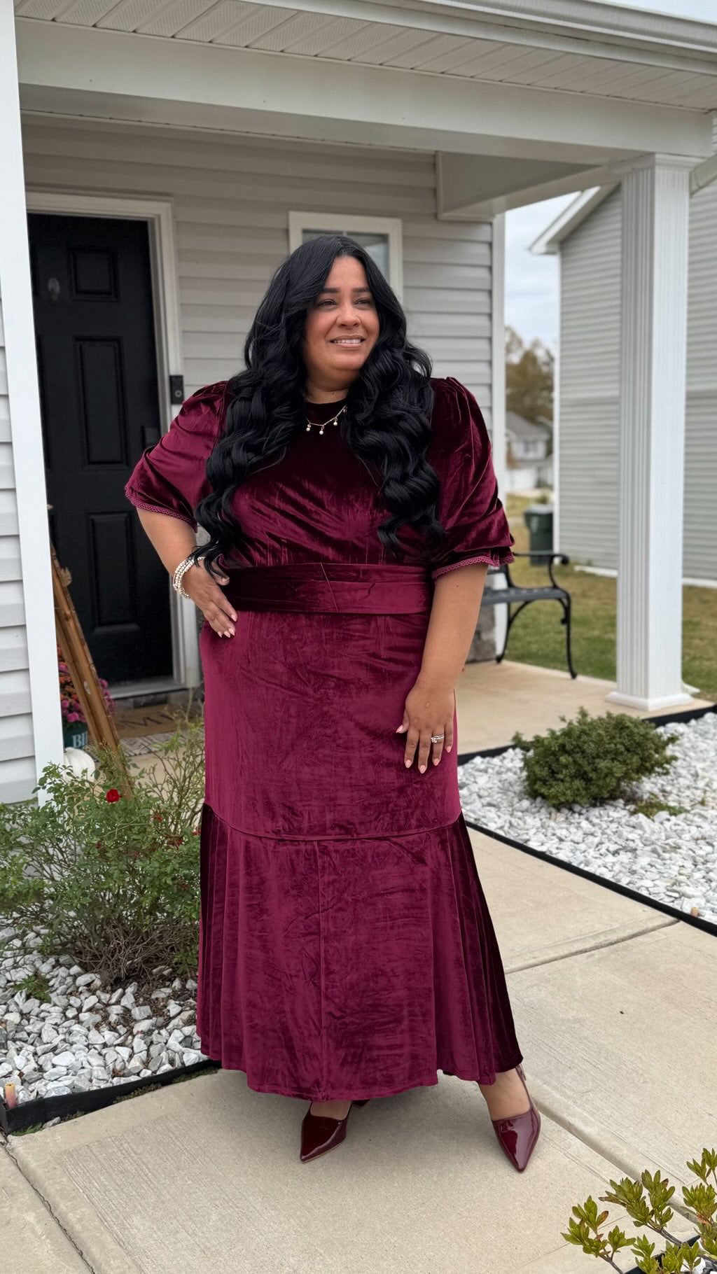 Montreal Burgundy Velvet Dress