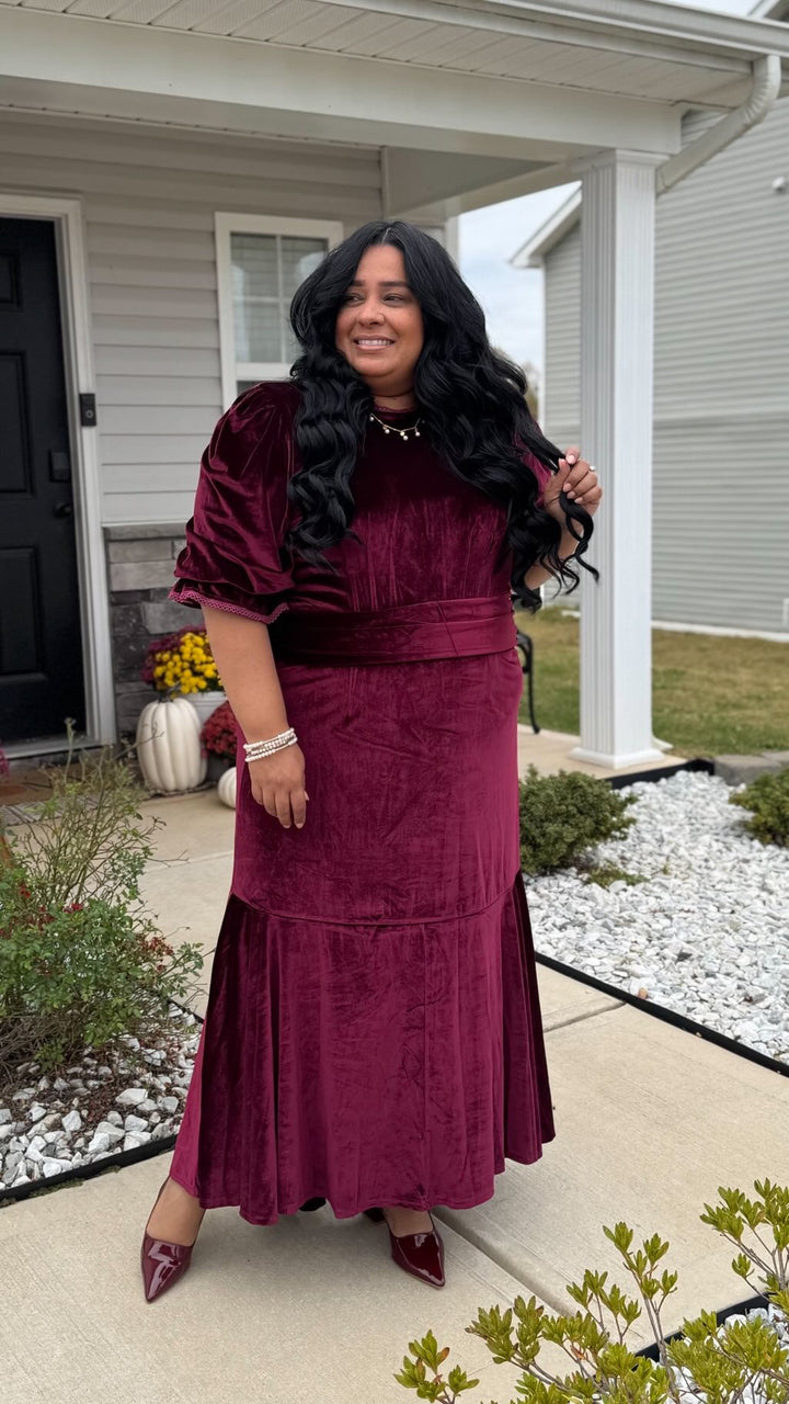Montreal Burgundy Velvet Dress – Skirt Society