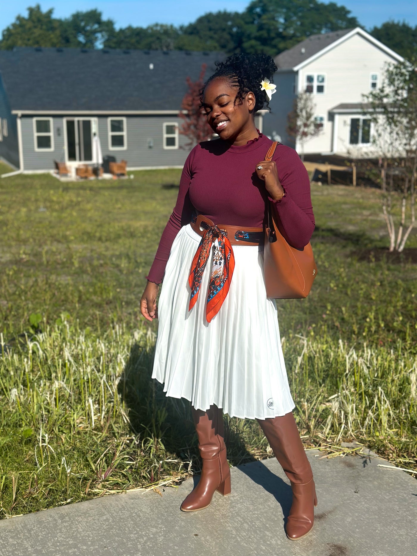 Patagonia Off White Pleated Athletic Skirt