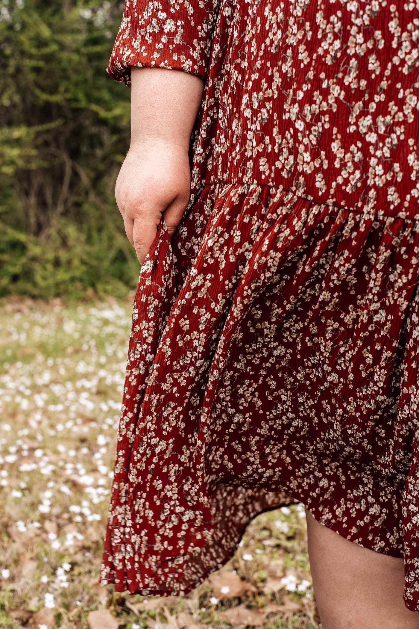 Asher Burgundy Floral Textured Dress
