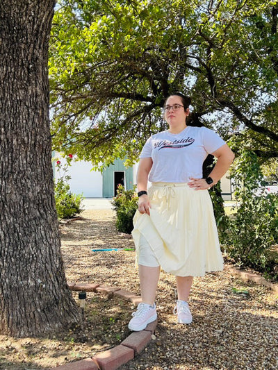 Patagonia Cream Pleated Athletic Skirt