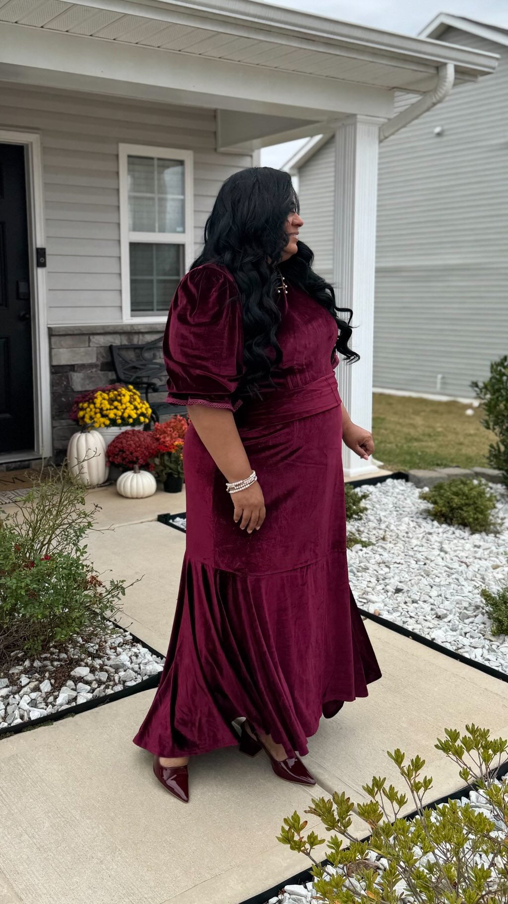 Montreal Burgundy Velvet Dress