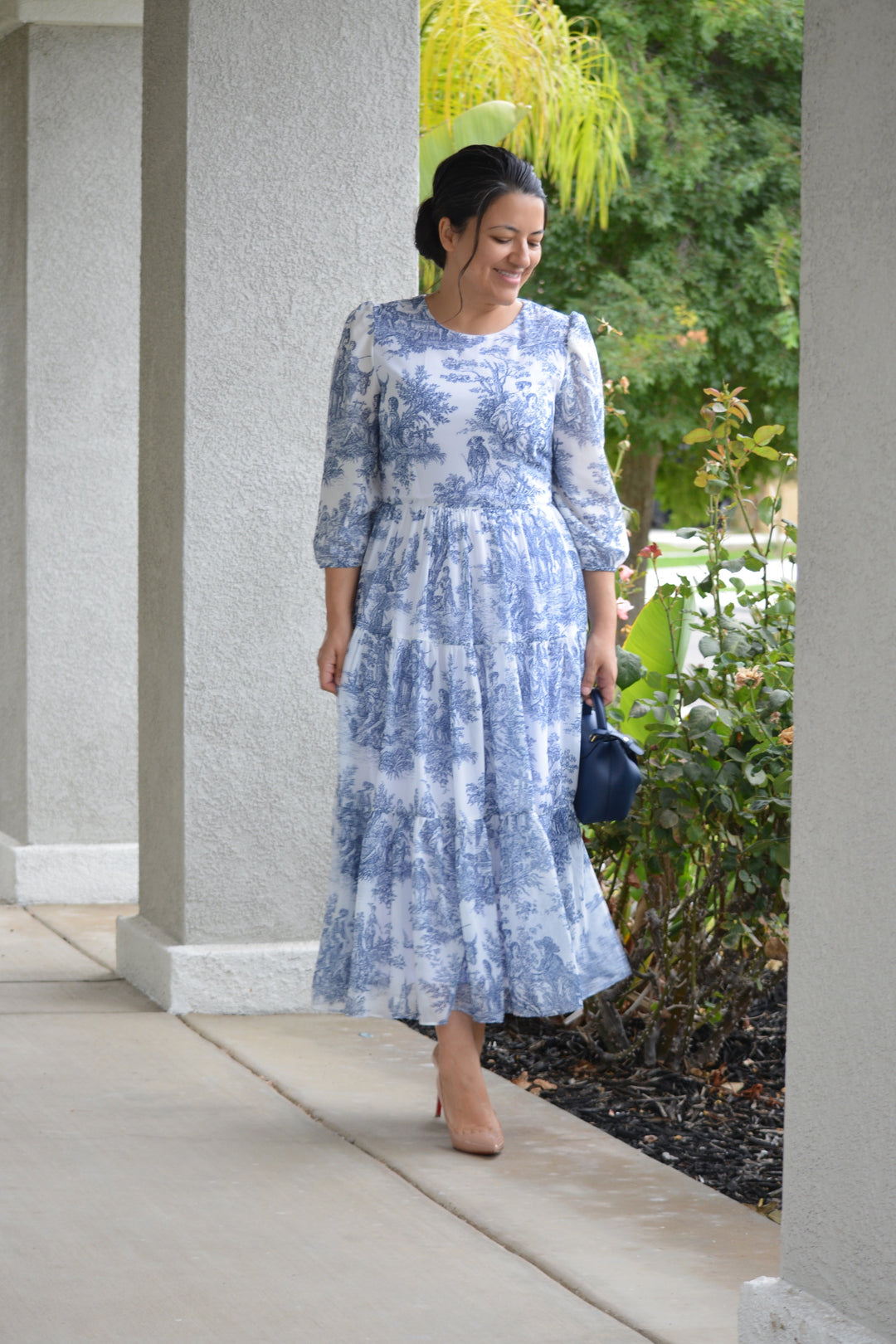 ワンピース Marbella Panel Printed Dress S New Marbella Navy Toile Maxi Dress – Skirt Society