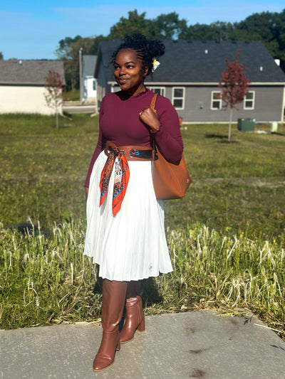 Patagonia Off White Pleated Athletic Skirt