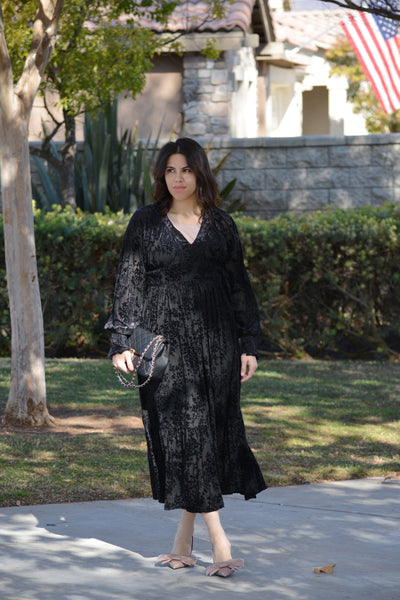 Reverie Black Velvet Dress