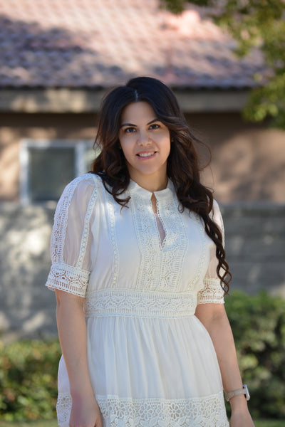 Faela Ivory Crochet Dress