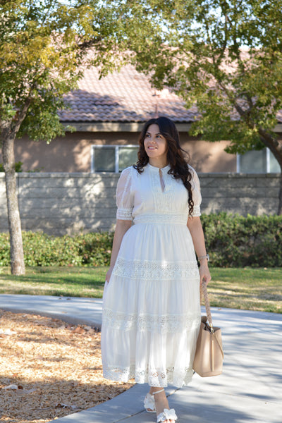 Faela Ivory Crochet Dress