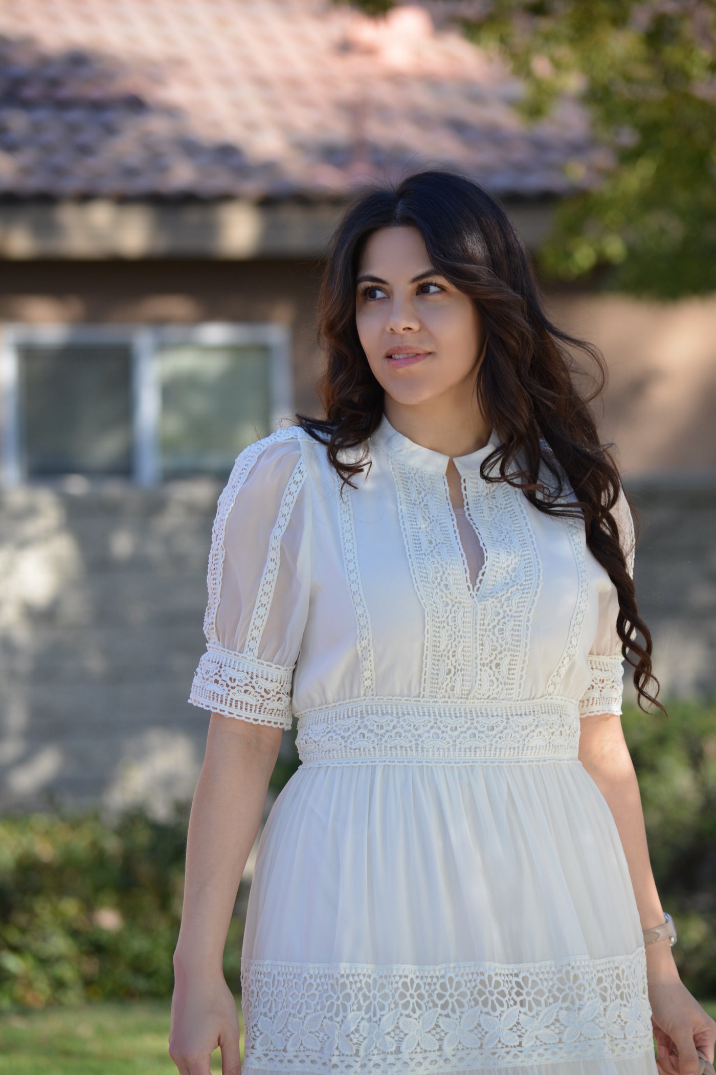 Faela Ivory Crochet Dress