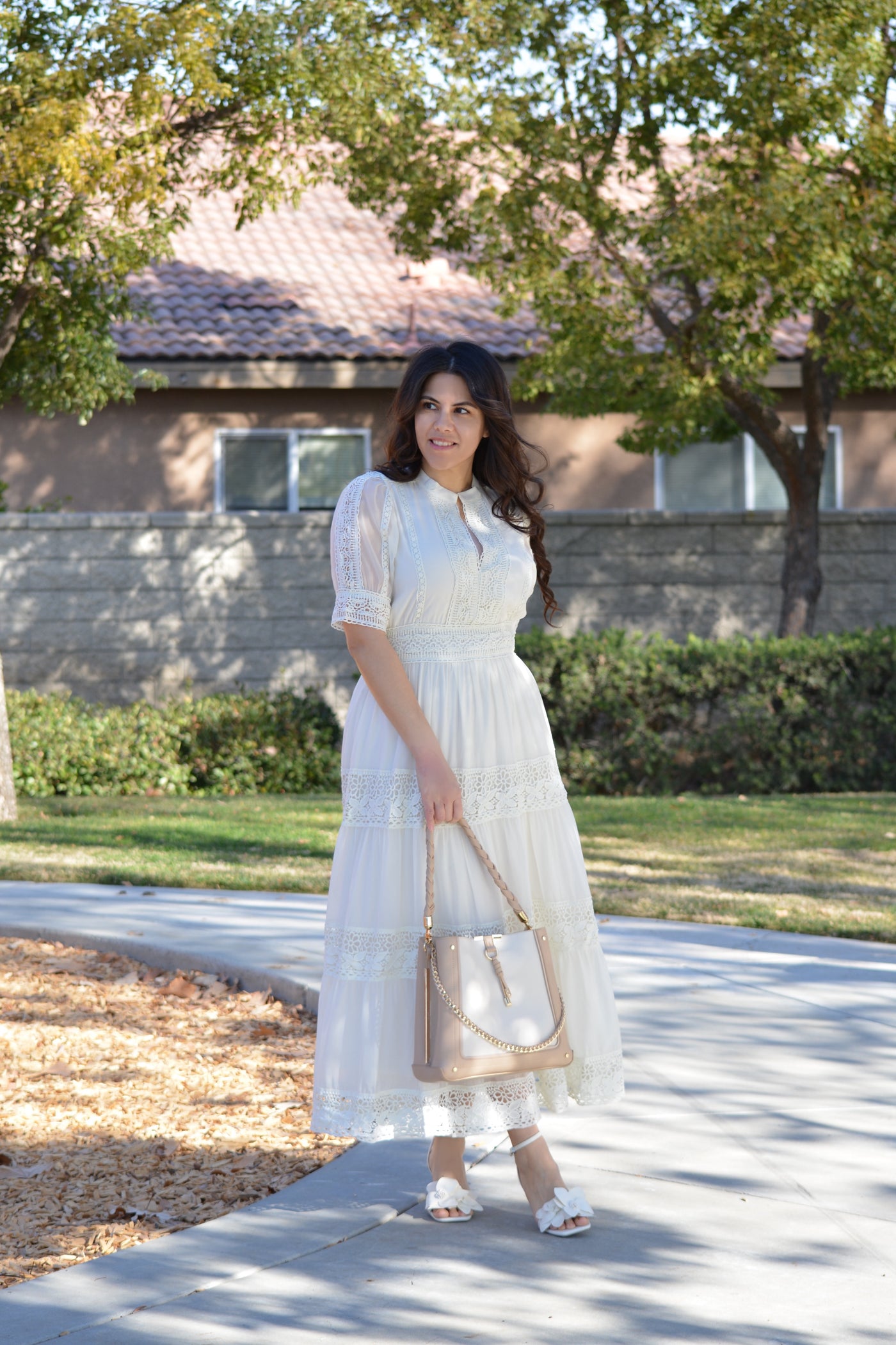 Faela Ivory Crochet Dress