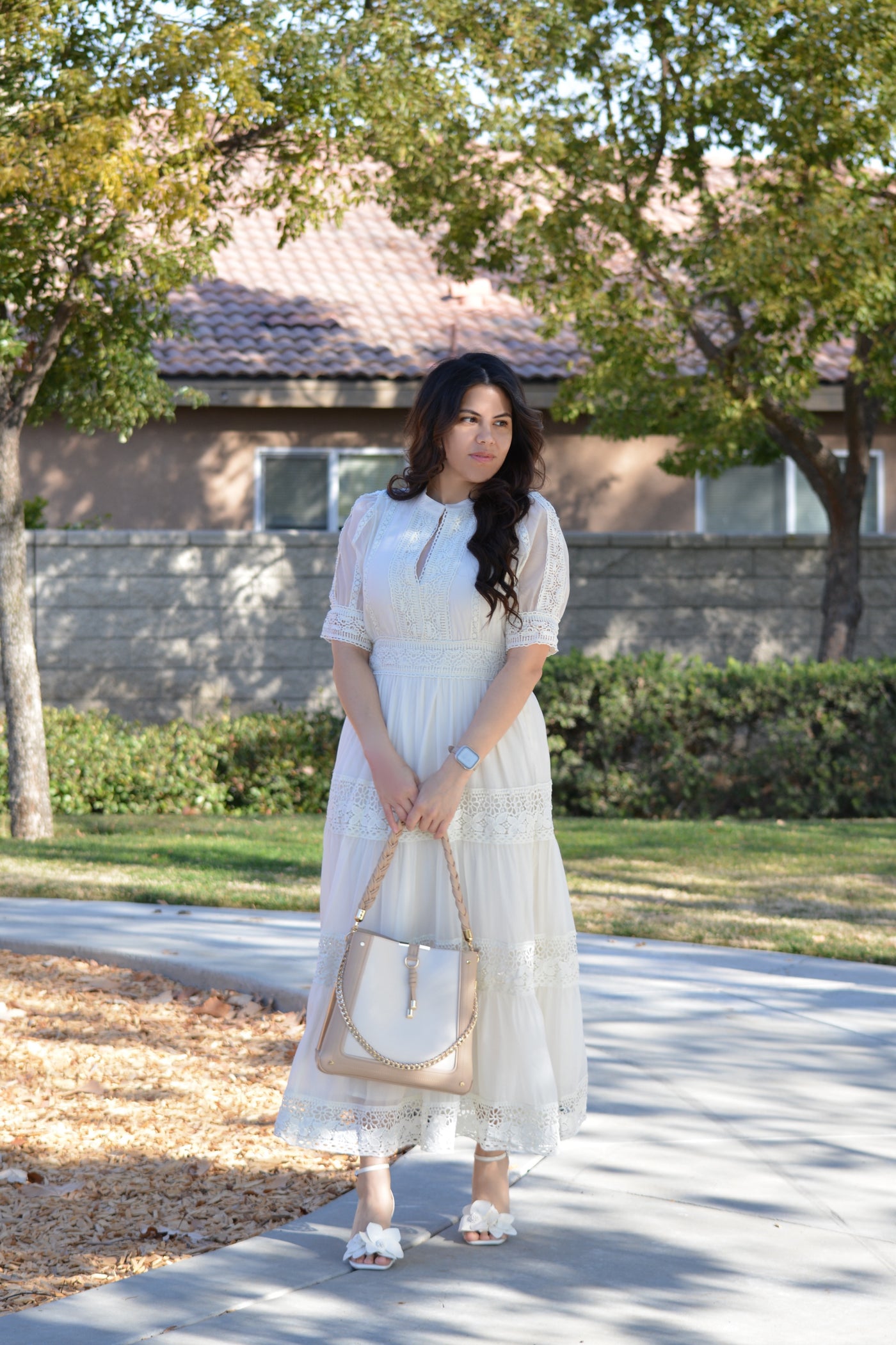 Faela Ivory Crochet Dress