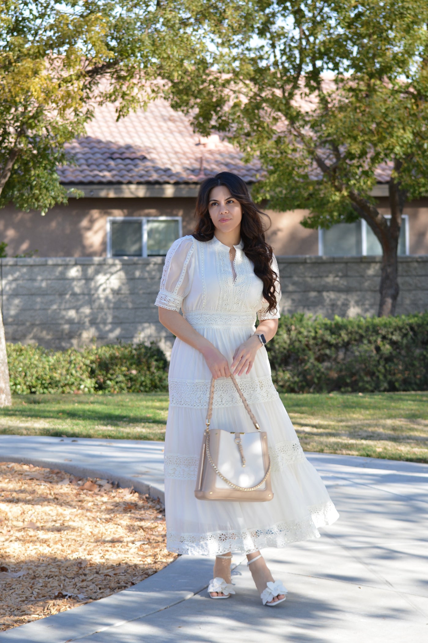 Faela Ivory Crochet Dress