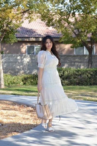 Faela Ivory Crochet Dress