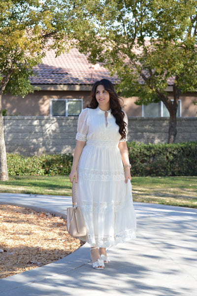 Faela Ivory Crochet Dress