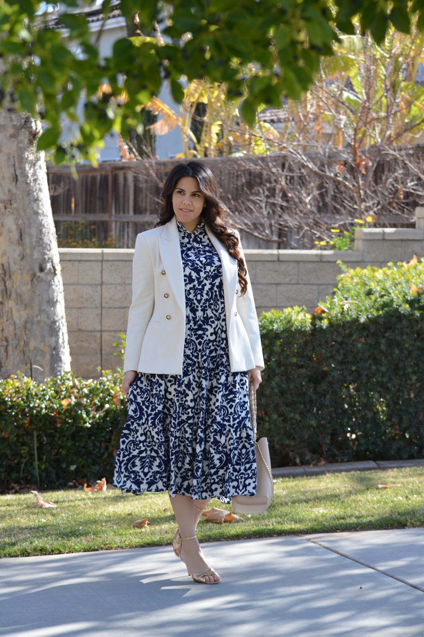 Morocco Navy Midi Dress