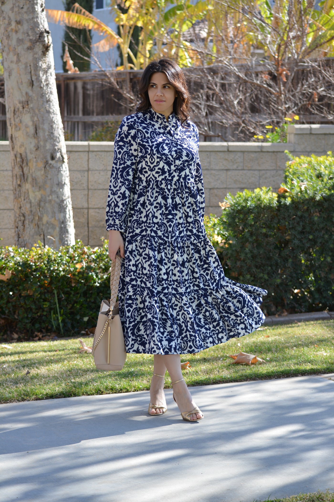 Morocco Navy Midi Dress