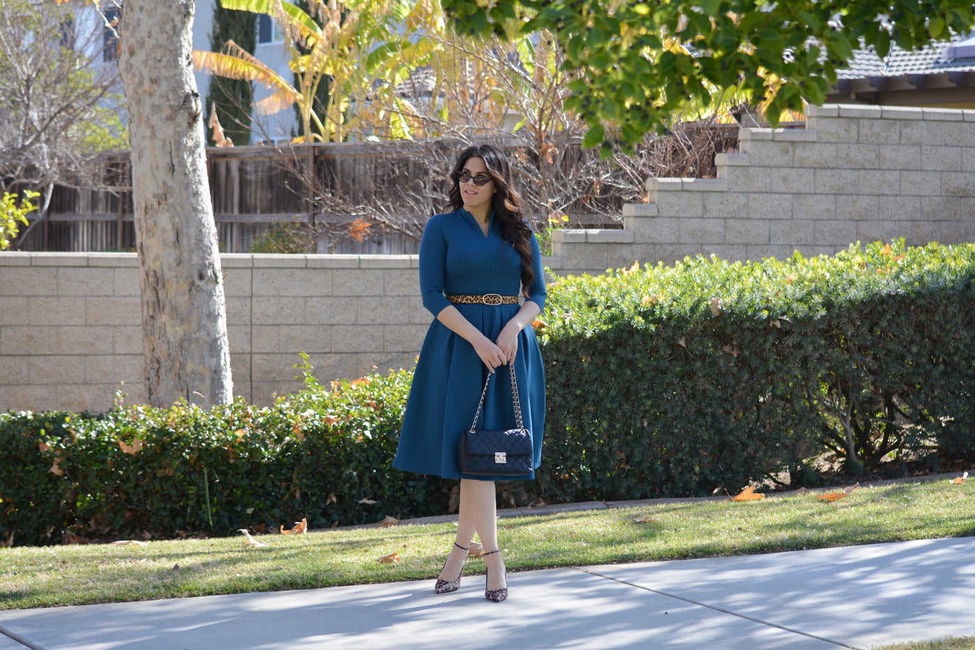 Santorini Teal Midi  Dress