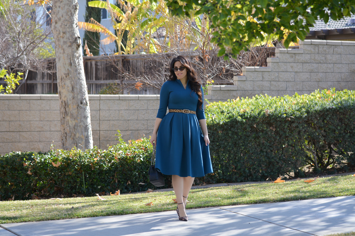 Santorini Teal Midi  Dress