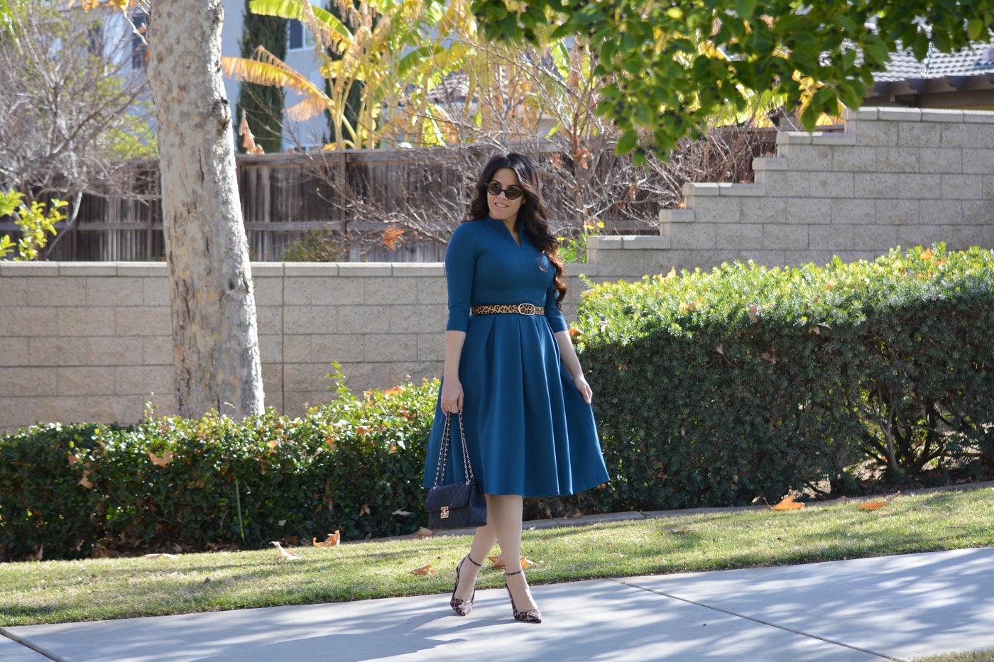 Santorini Teal Midi  Dress