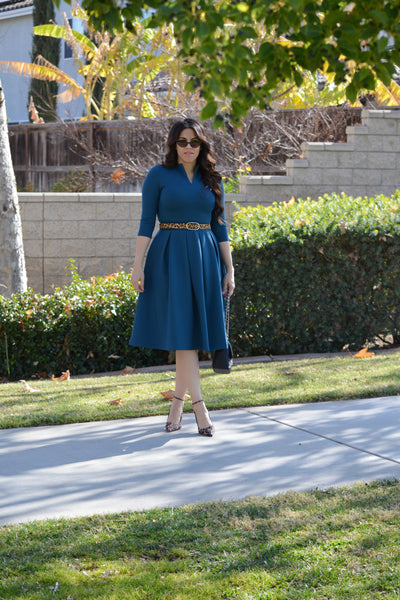 Santorini Teal Midi  Dress