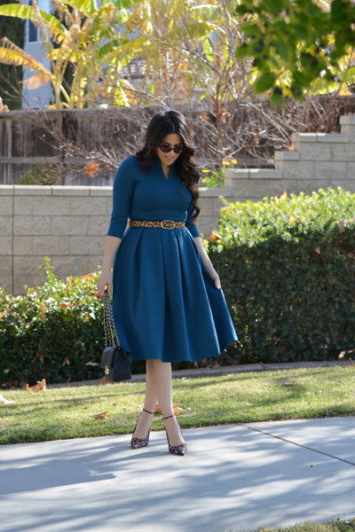 Santorini Teal Midi  Dress