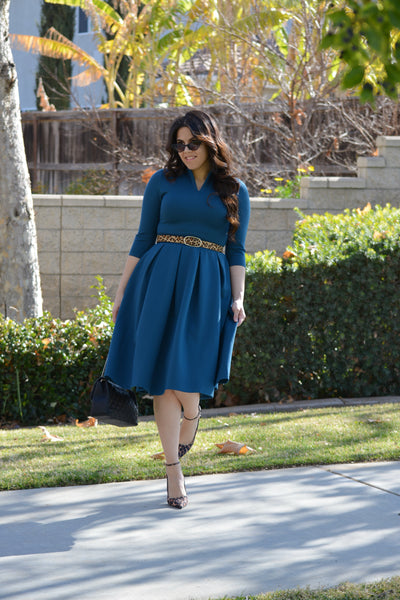 Santorini Teal Midi  Dress