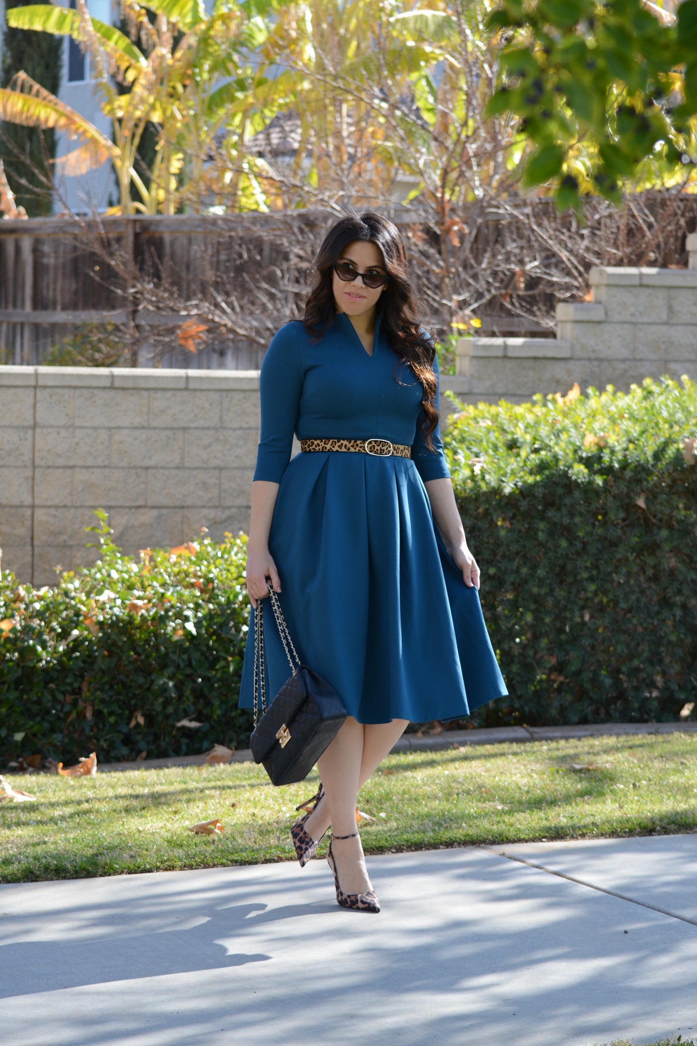 Santorini Teal Midi  Dress