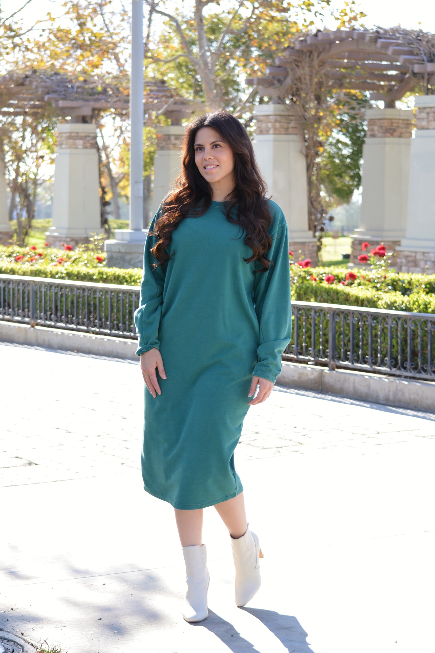 Gianna Green Sweatshirt Dress