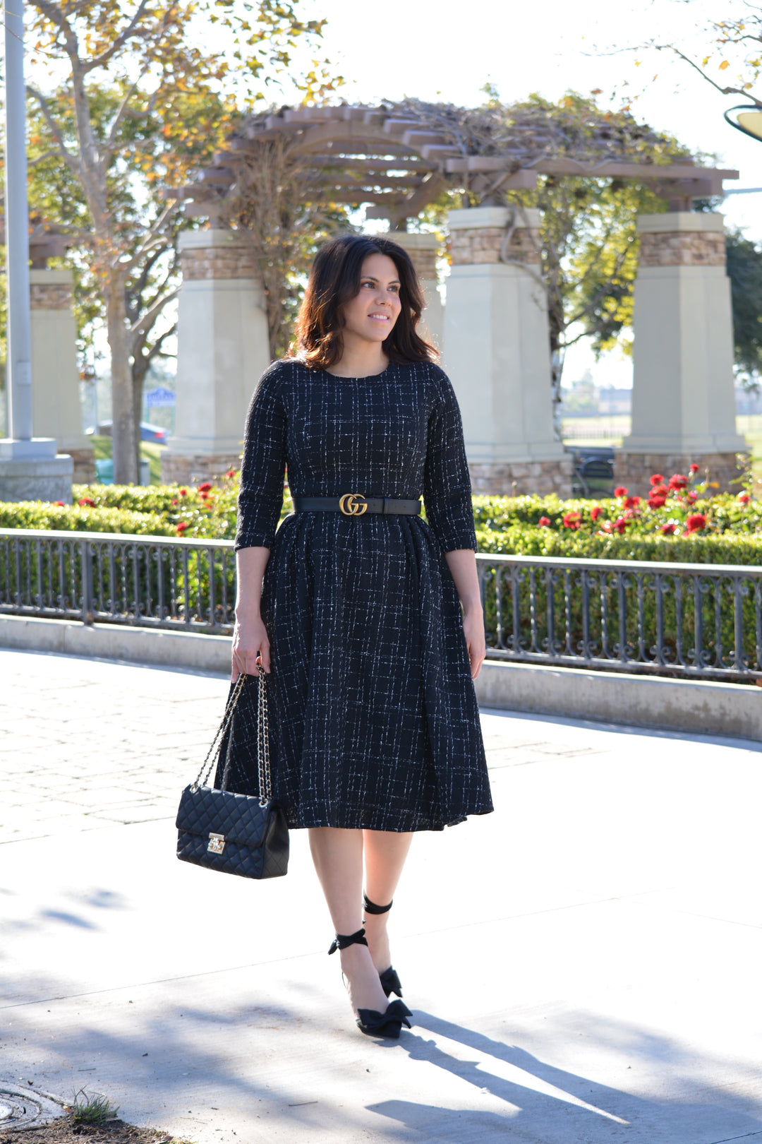 Asos Black Tweed Midi Dress  Skirt Society