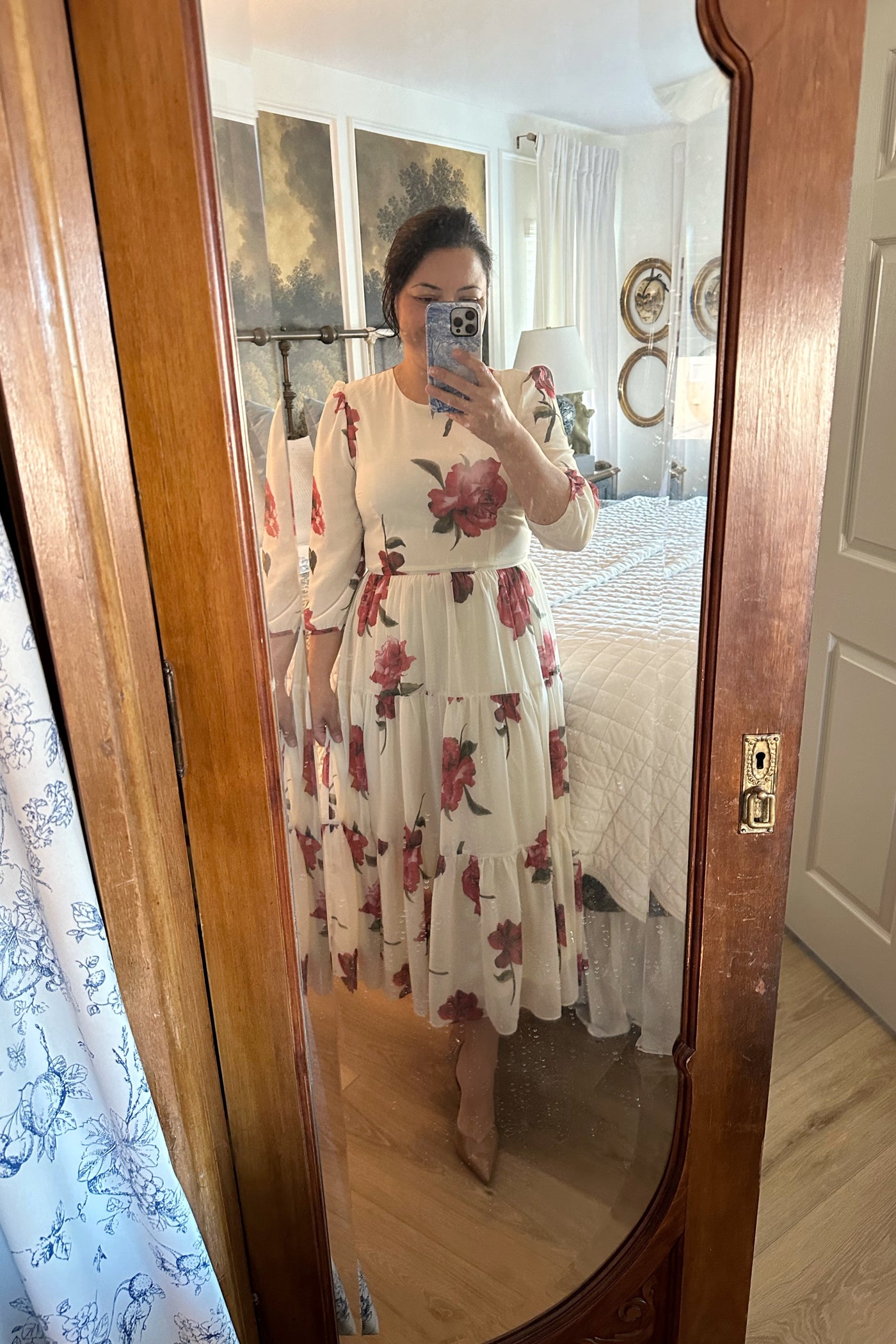 Marbella Ivory Rose Maxi Dress (lighter color)