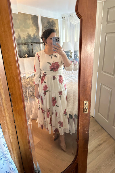Marbella Ivory Rose Maxi Dress (lighter color)