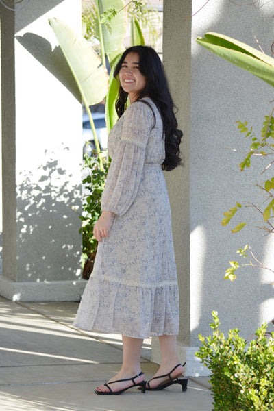 Goldie Blue Floral and Lace Dress