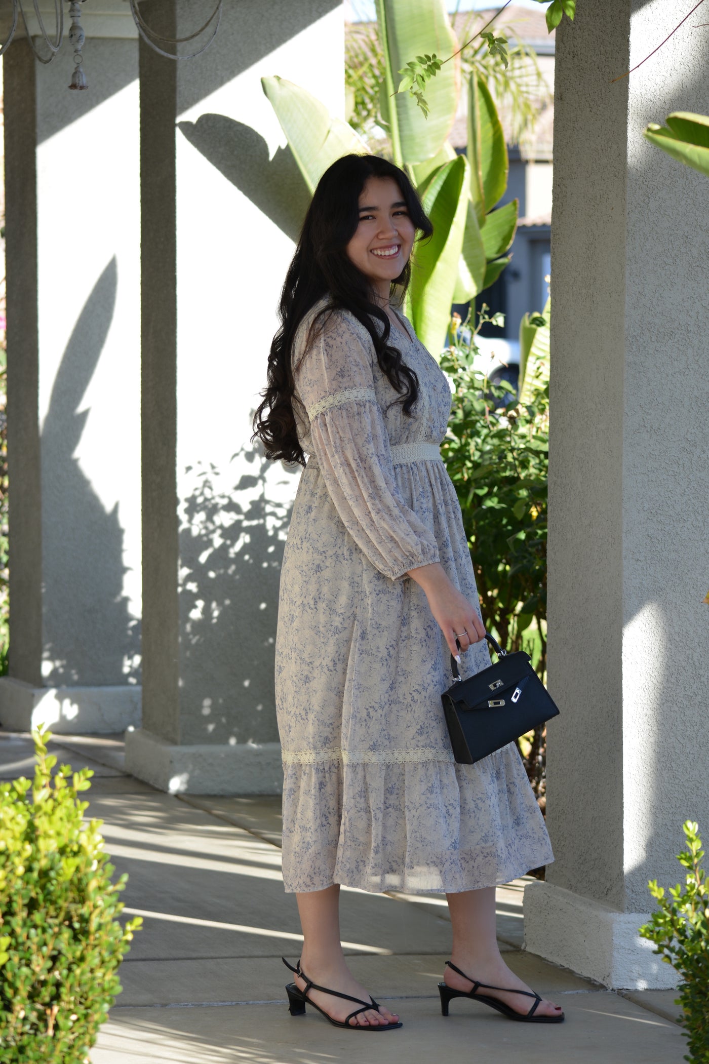 Goldie Blue Floral and Lace Dress