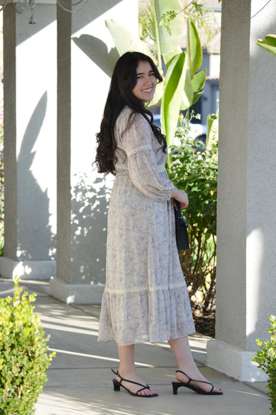 Goldie Blue Floral and Lace Dress