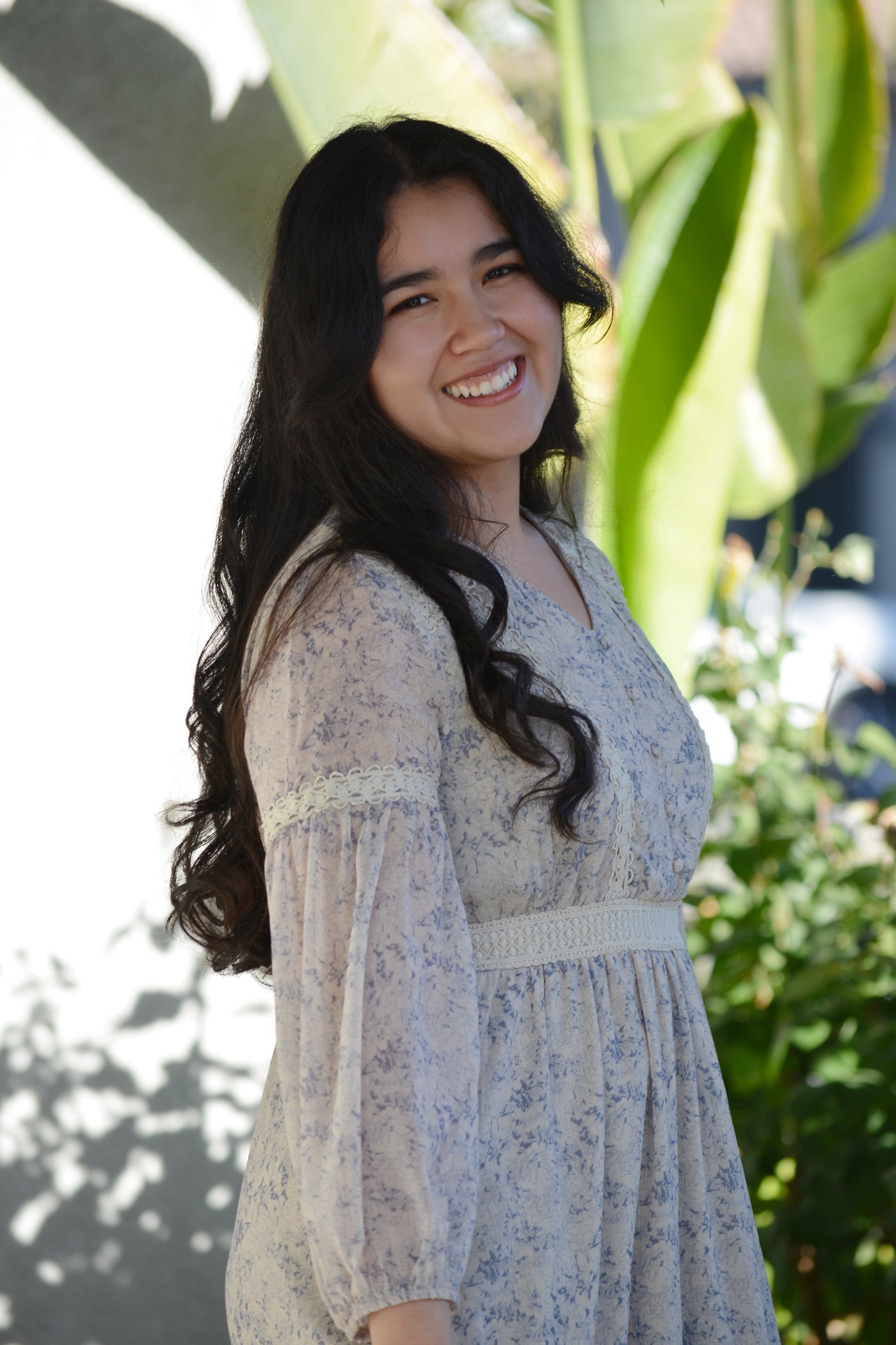 Goldie Blue Floral and Lace Dress