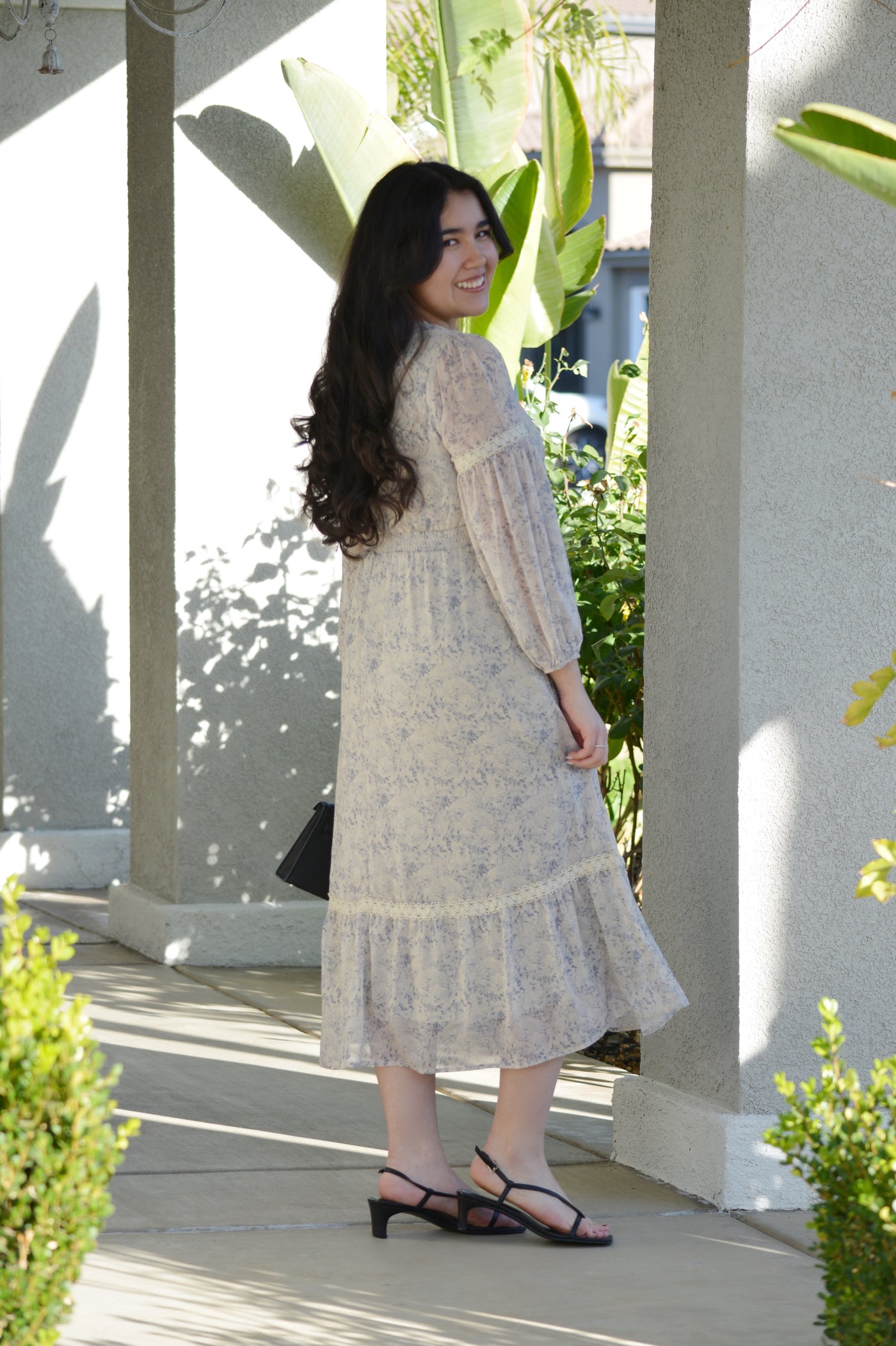 Goldie Blue Floral and Lace Dress