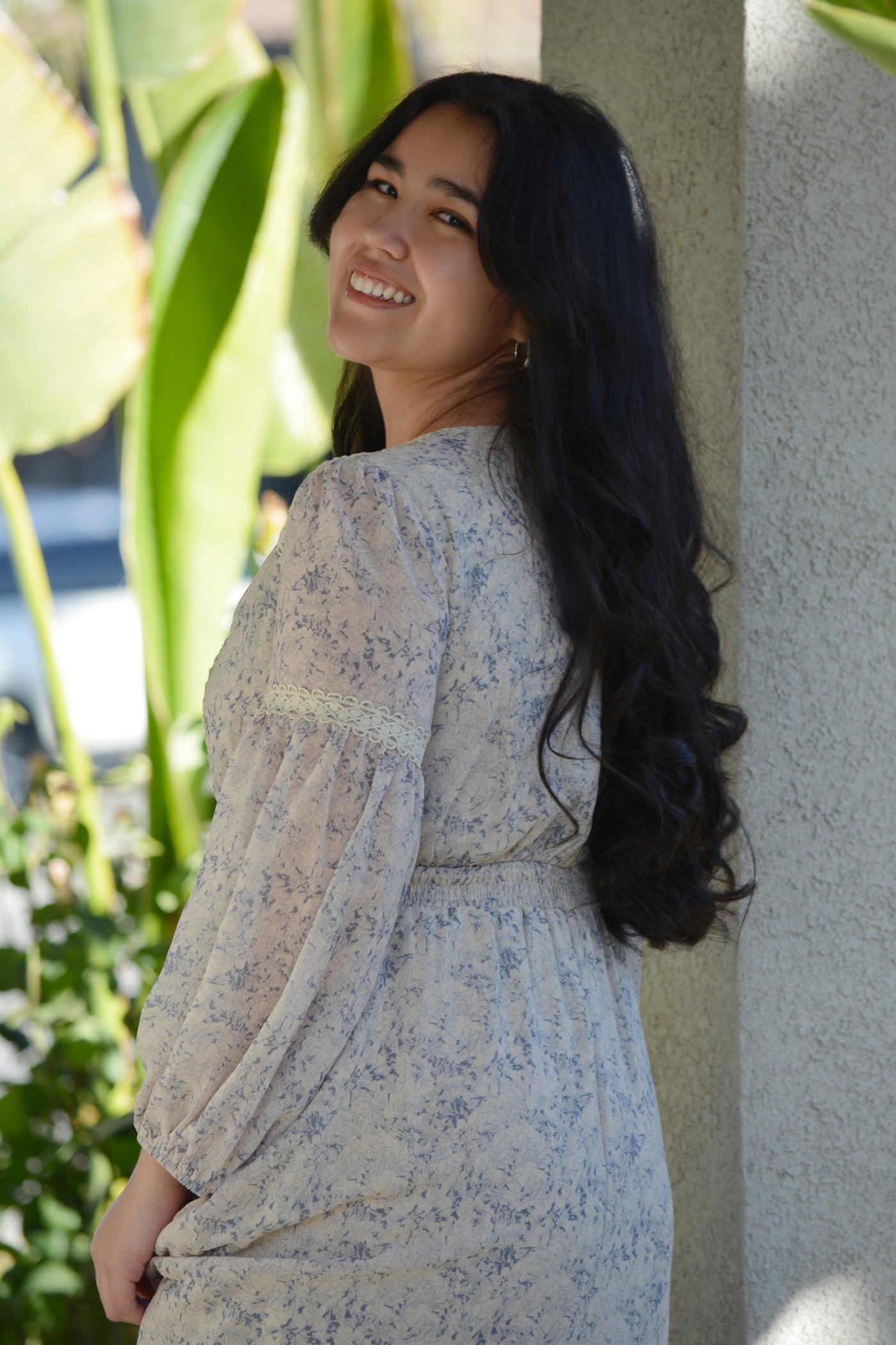 Goldie Blue Floral and Lace Dress