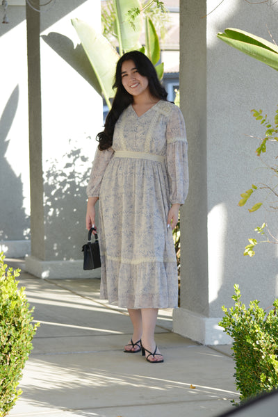 Goldie Blue Floral and Lace Dress