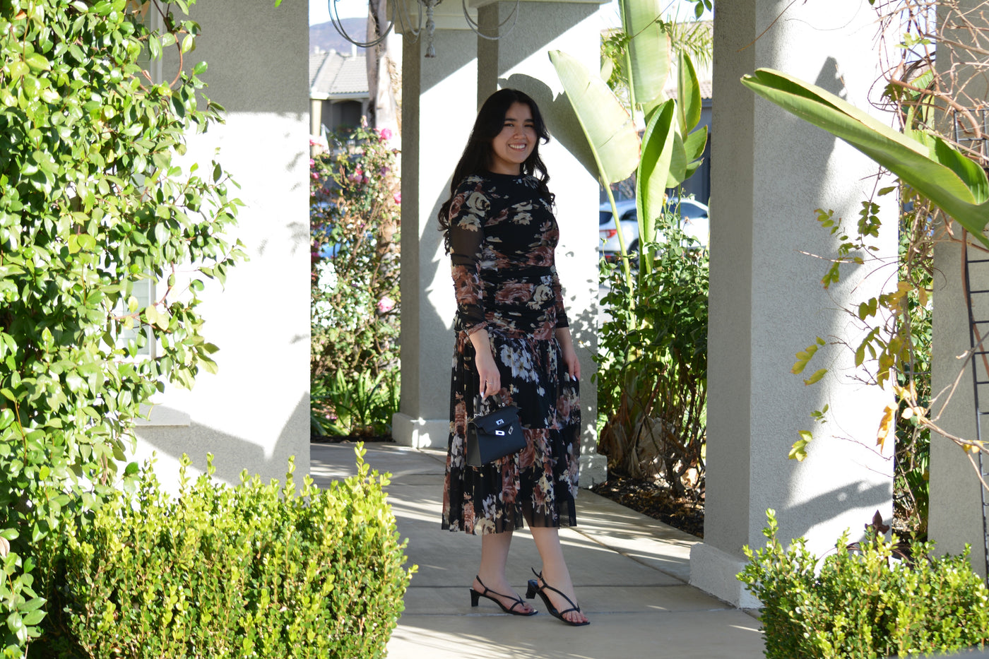 Rosaline Black Floral Dress