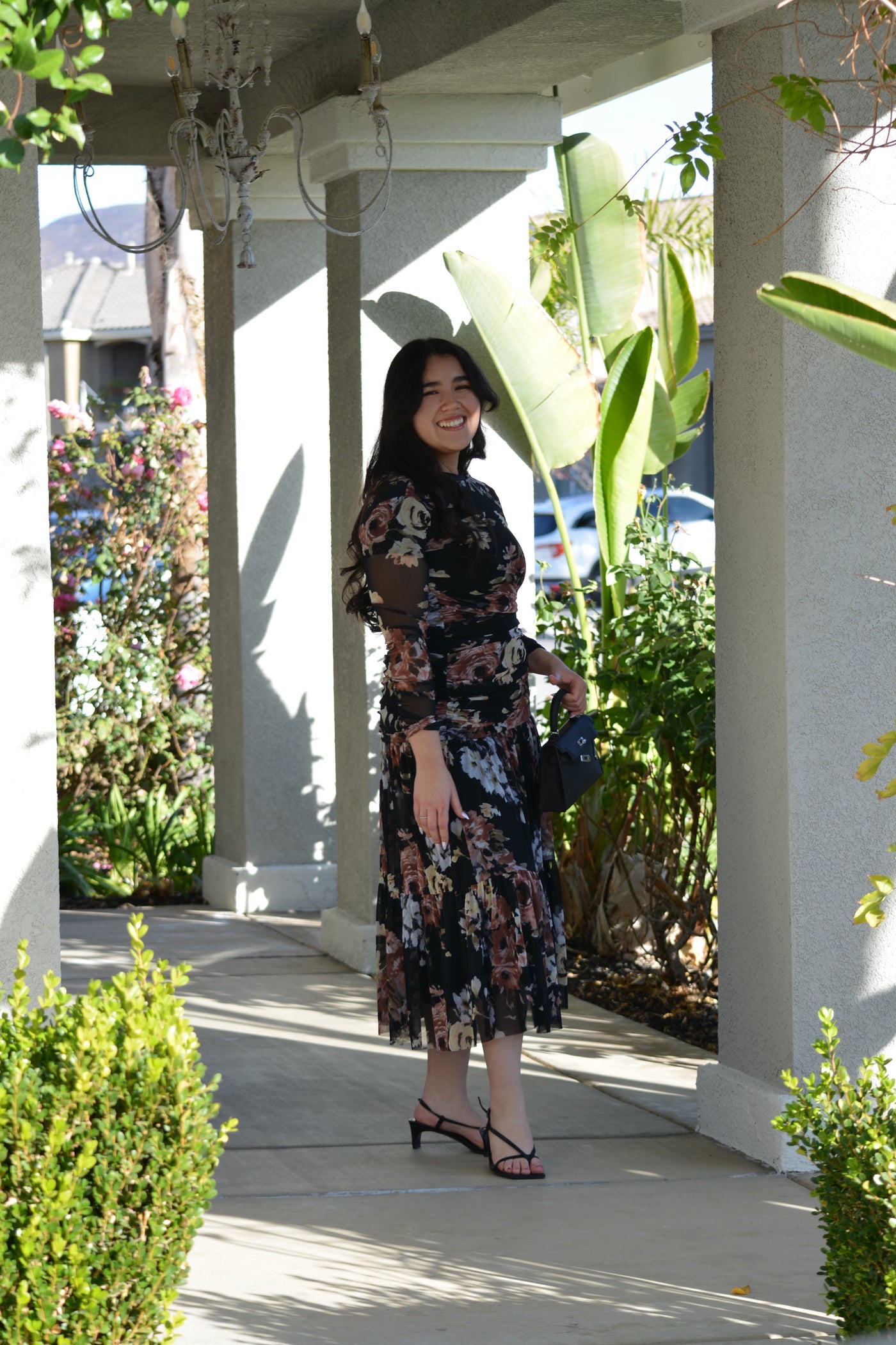 Rosaline Black Floral Dress