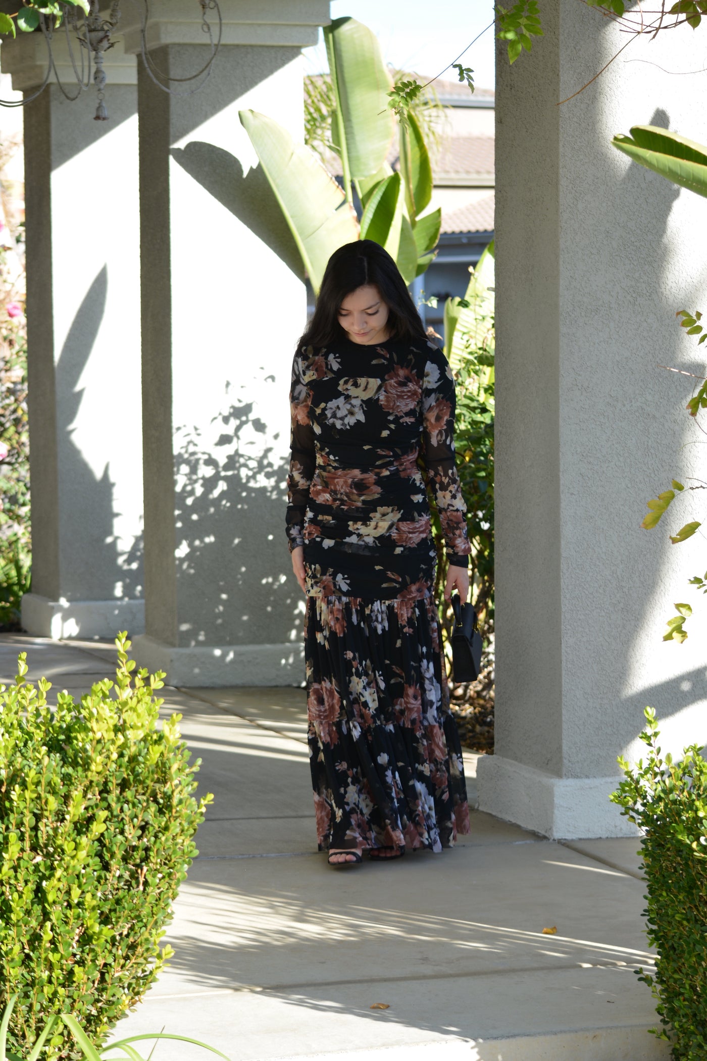 Rosaline Black Floral Dress