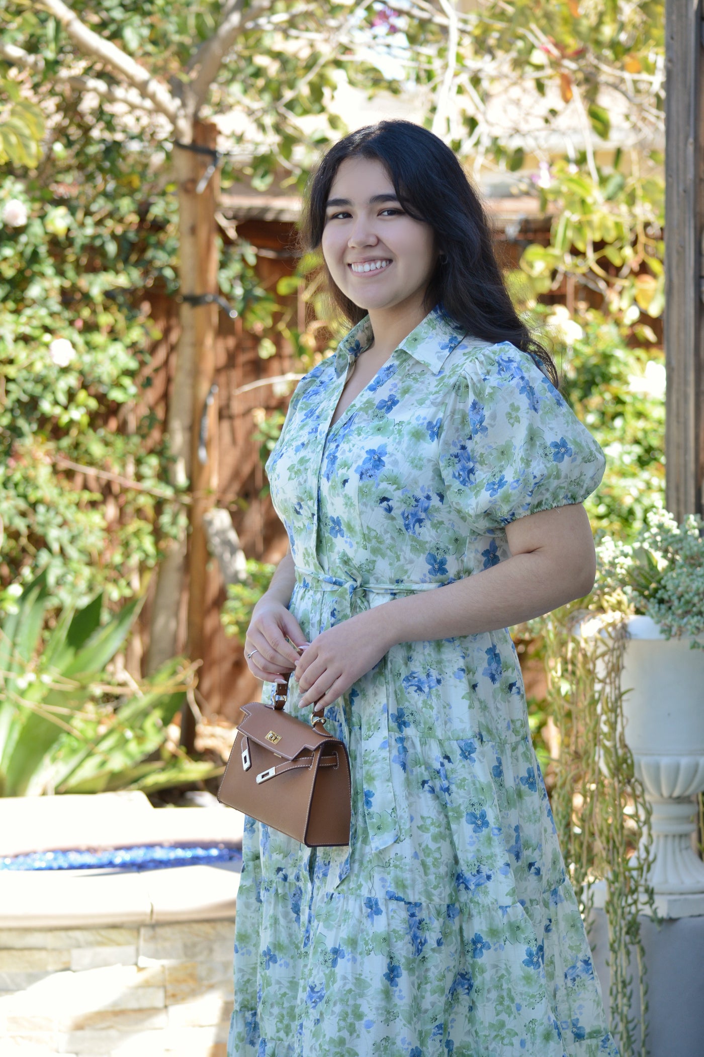 Georgia Blue floral Midi Dress