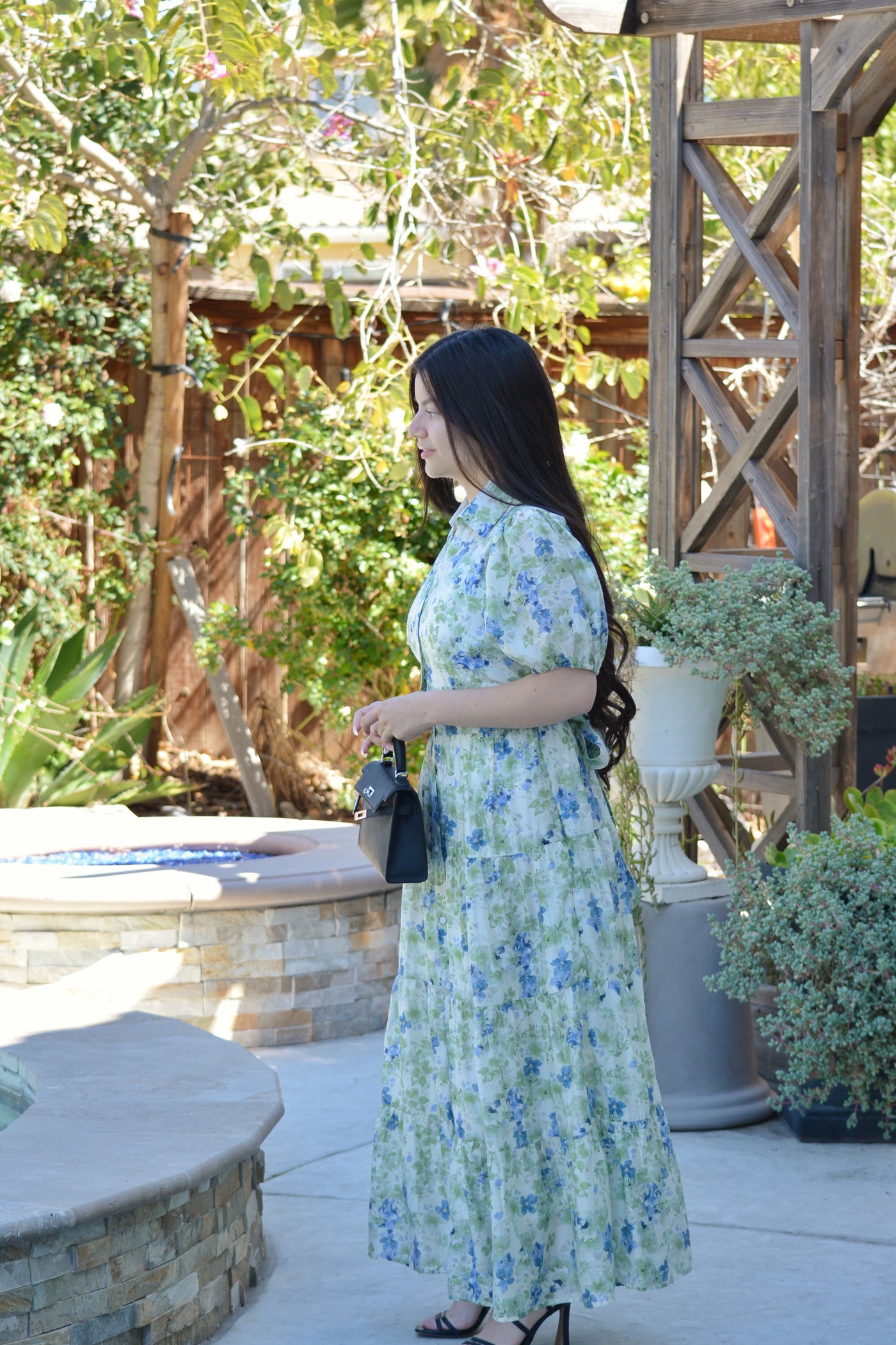 Georgia Blue floral Midi Dress