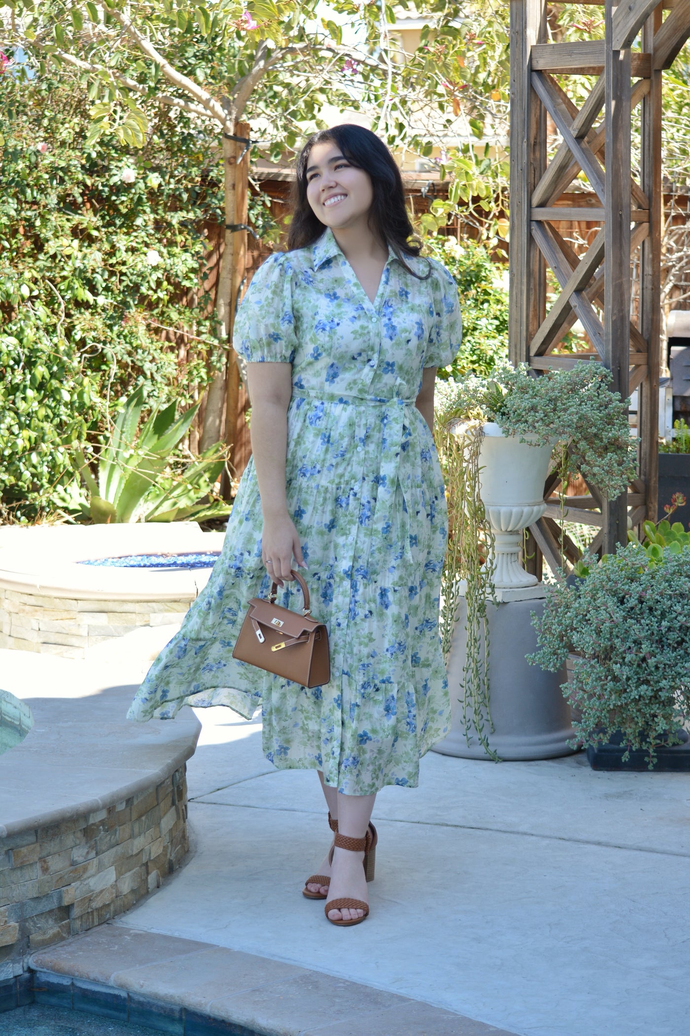 Georgia Blue floral Midi Dress