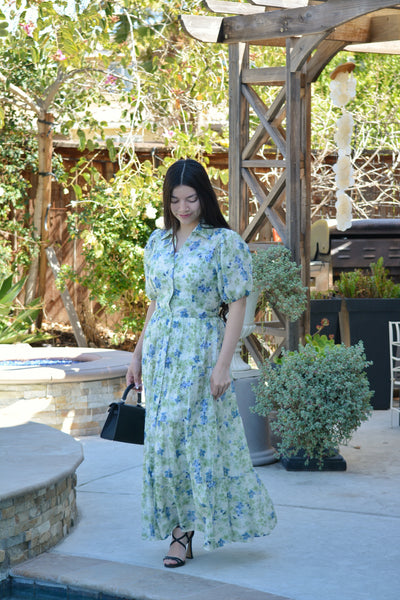 Georgia Blue floral Midi Dress