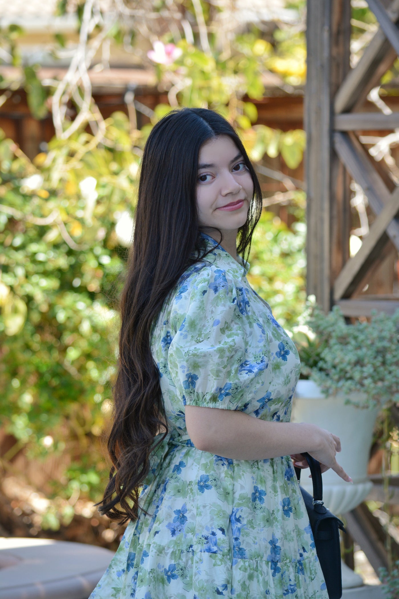 Georgia Blue floral Midi Dress