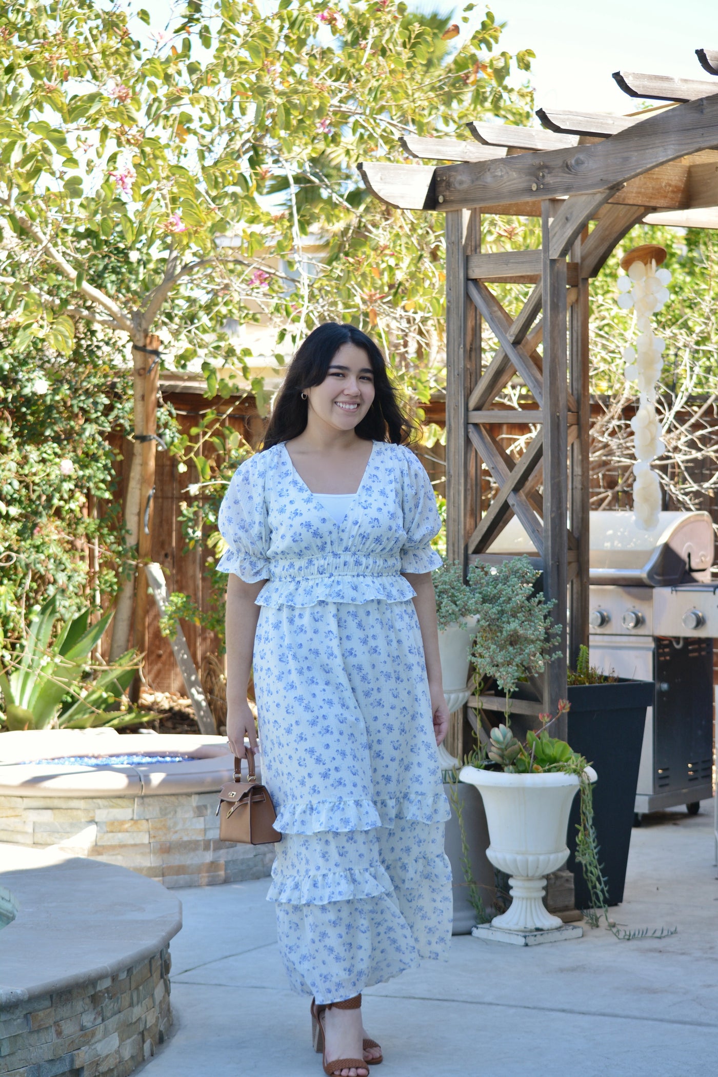 Phyllis White Floral Maxi Dress